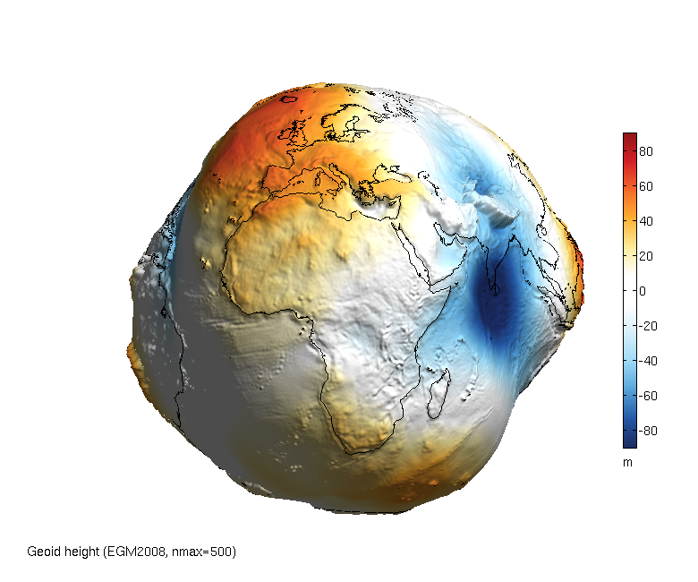 Exaggerated Geoid Shape of the Earth