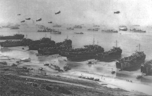 Figure 1: LSTs on Omaha Beach Shortly After D-Day.